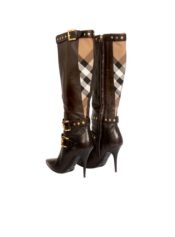 BURBERRY BLACK STUDDED LONG BOOTS