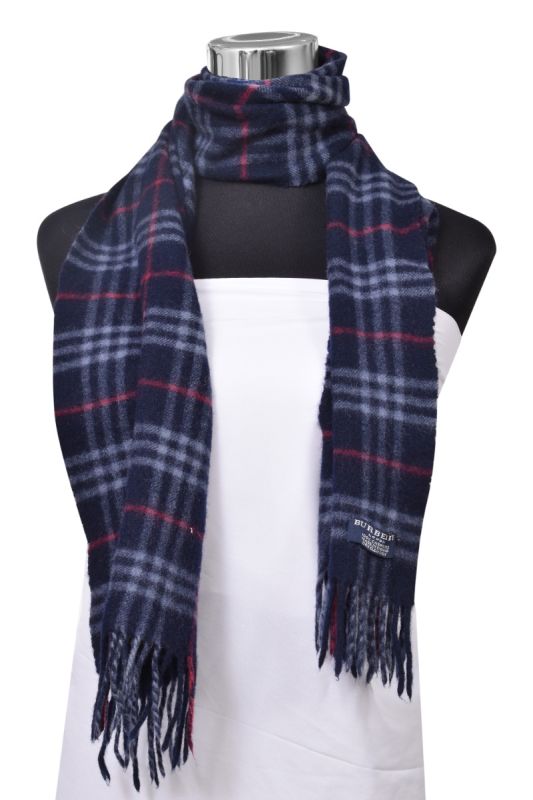 Burberry Blue Checkered Scarf