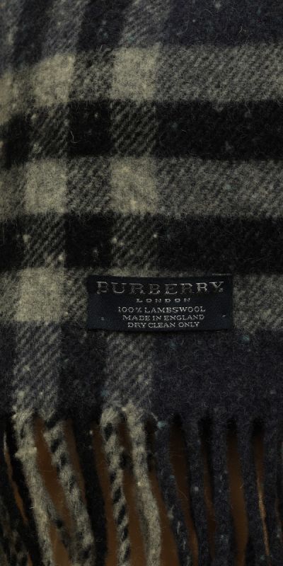 Burberry Blue Checks 100% Lambswool Muffler