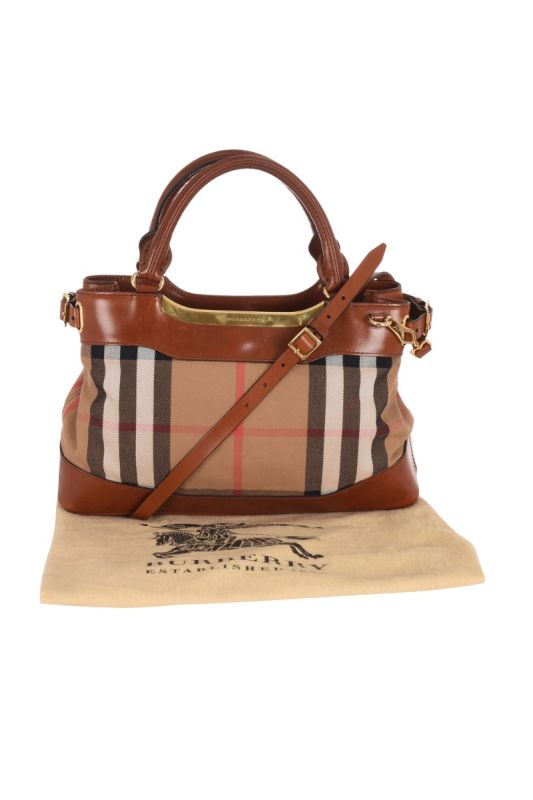 BURBERRY BRIDLE HOUSE CHECK HEPBURN BAG