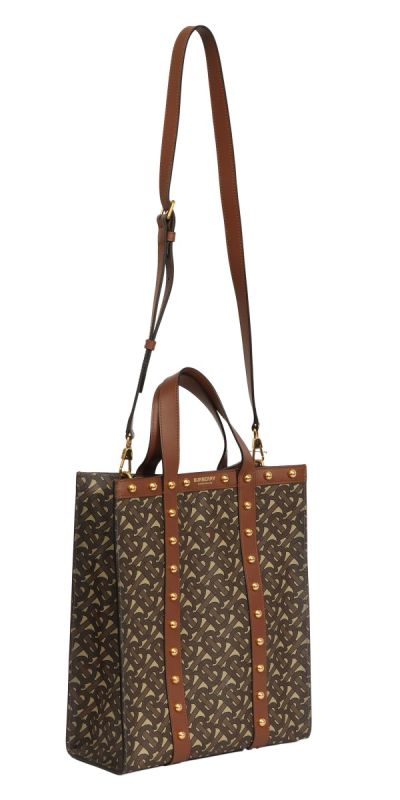 Burberry Monogram E-Canvas Portrait Tote Bag