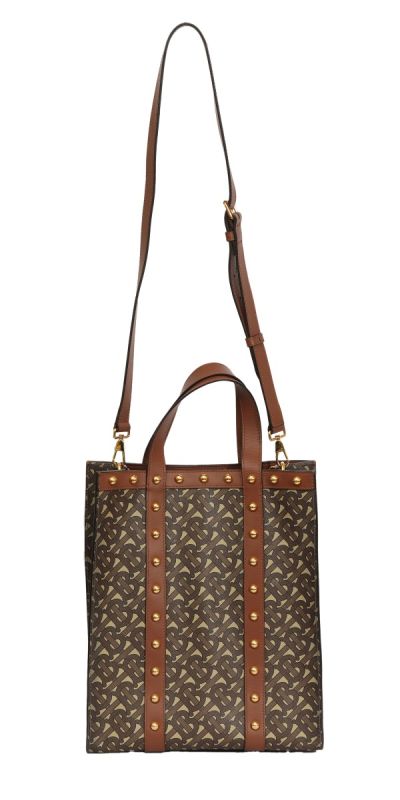 Burberry Monogram E-Canvas Portrait Tote Bag