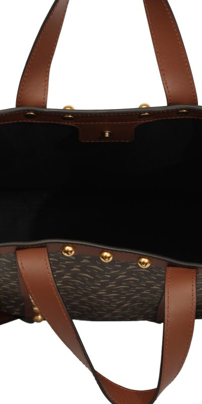 Burberry Monogram E-Canvas Portrait Tote Bag