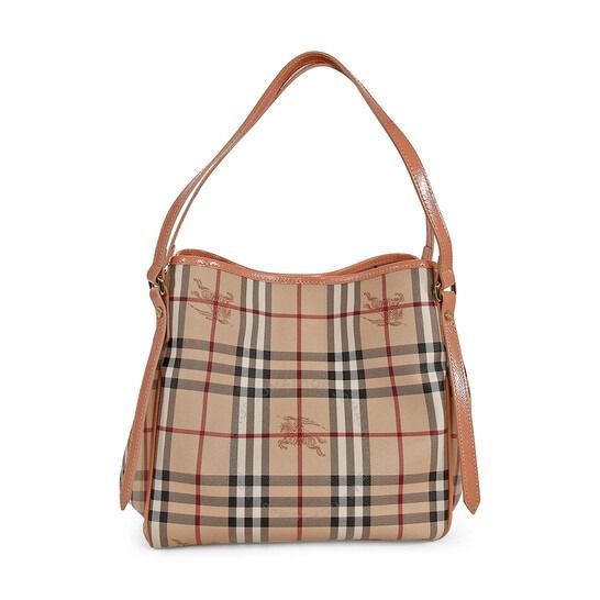 BURBERRY CANTERBURY HAYMARKET CHECK TOTE BAG RT73-10