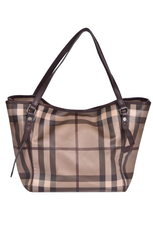 Burberry Canterbury Smoked Check Coated Canvas Tote Bag