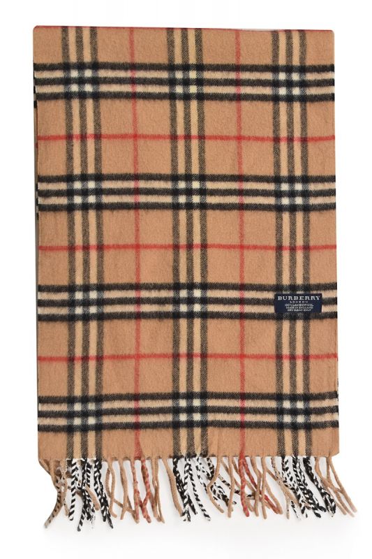 Burberry Checkered Lambswool Beige Scarf