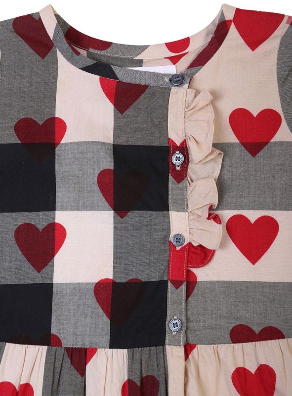 BURBERRY CLASSIC BEIGE CHECKS & HEART PRINT DRESS