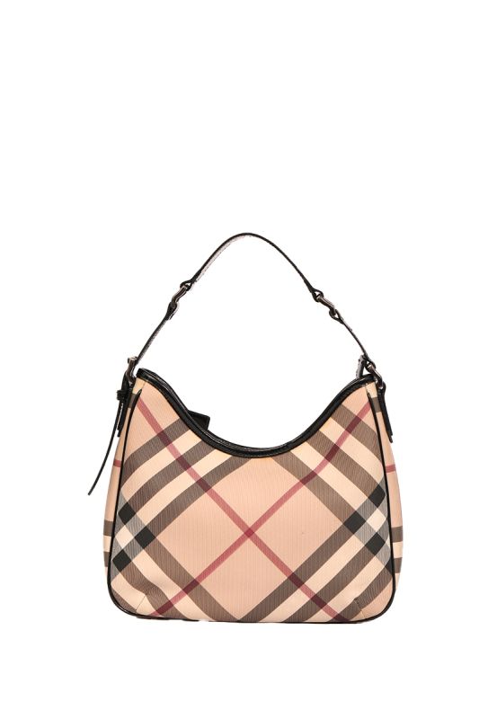 Burberry coated Canavas Small Nova Check Barton Hobo