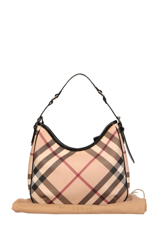 Burberry coated Canavas Small Nova Check Barton Hobo