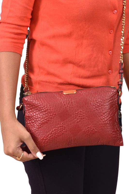Burberry Falchi Leather Crossbody Sling Bag