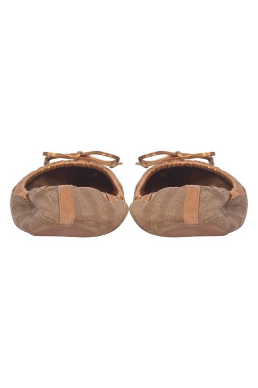 Burberry Golden Nova Check Leather Ballerinas