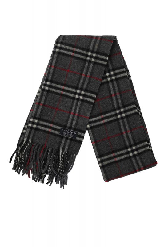 Burberry Grey Lambswool Nova Check Scarf