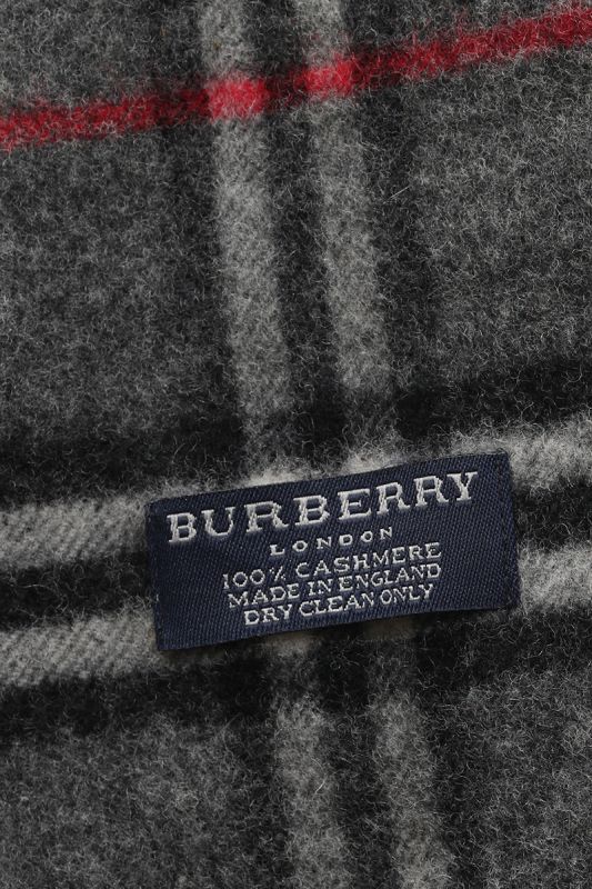 Burberry Grey Lambswool Nova Check Scarf