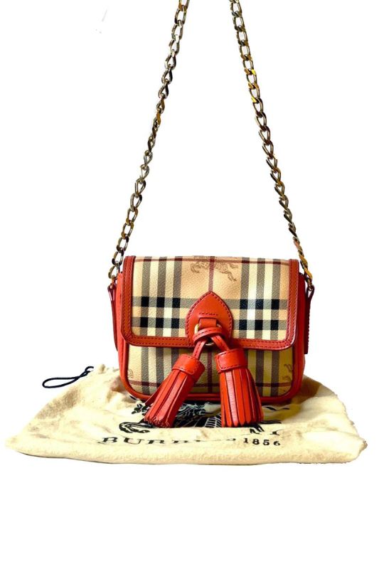 BURBERRY HAYMARKET CHECKS SLING BAG