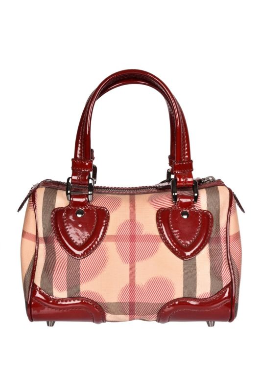 BURBERRY HOUSE CHECK HEARTS BOSTON BAG