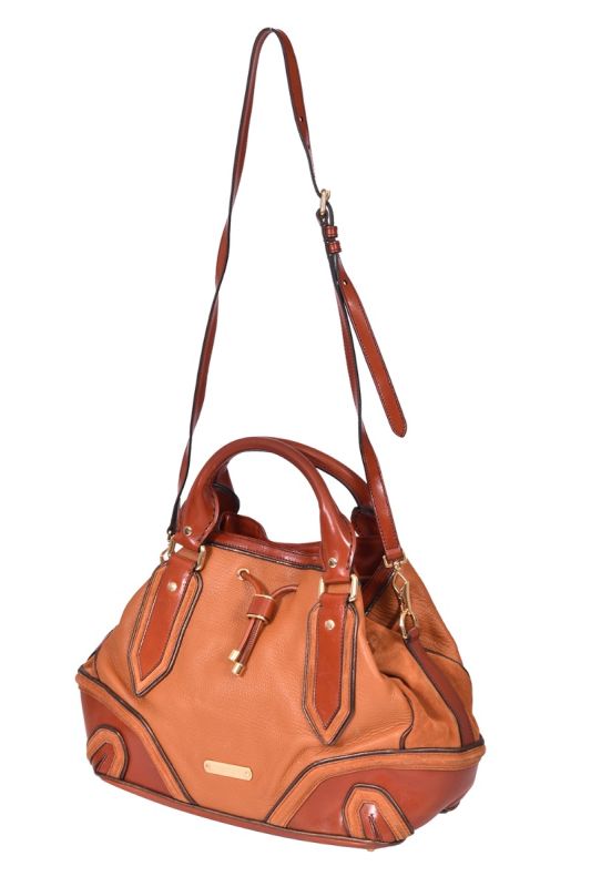 Burberry Leather Earlsburn Medium Tote Bag