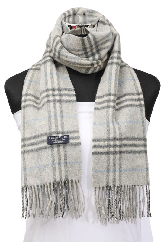 Burberry Light Grey Cashmere Scarf