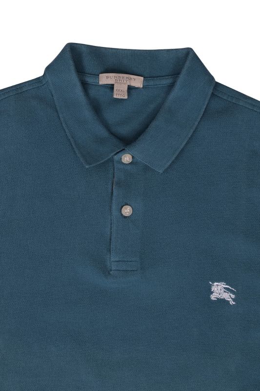 Burberry Logo Teal Polo T-shirt