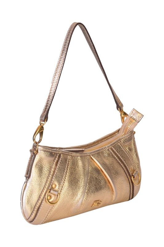BURBERRY METALLIC GOLD BAGUETTE BAG
