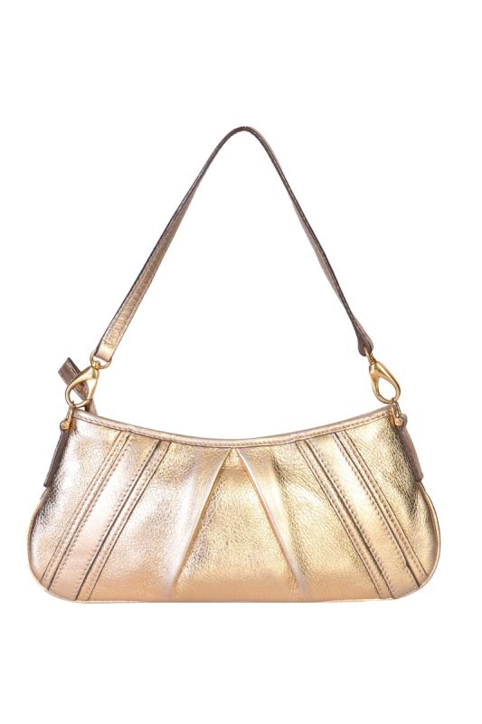 BURBERRY METALLIC GOLD BAGUETTE BAG