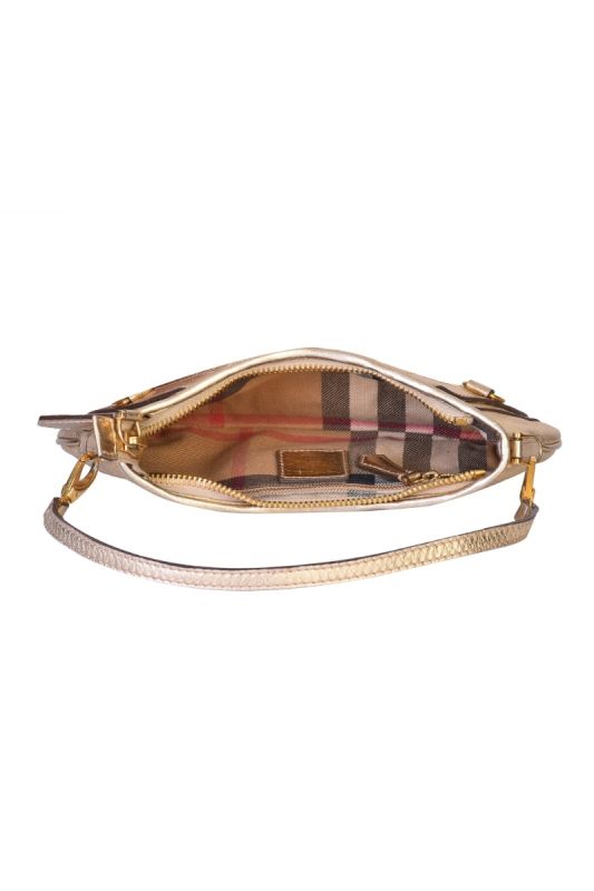 BURBERRY METALLIC GOLD BAGUETTE BAG