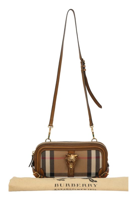 Burberry Nova Check Fox Head Sling Bag