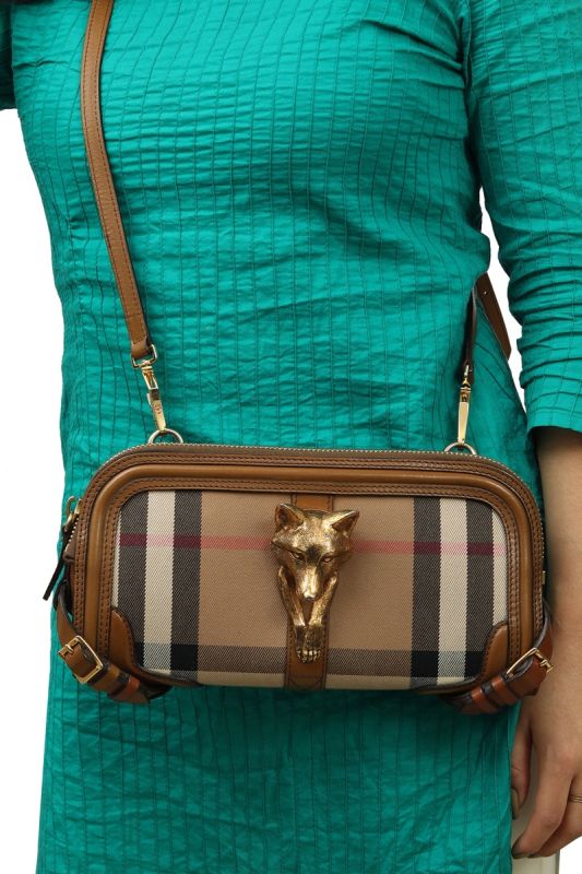 Burberry Nova Check Fox Head Sling Bag