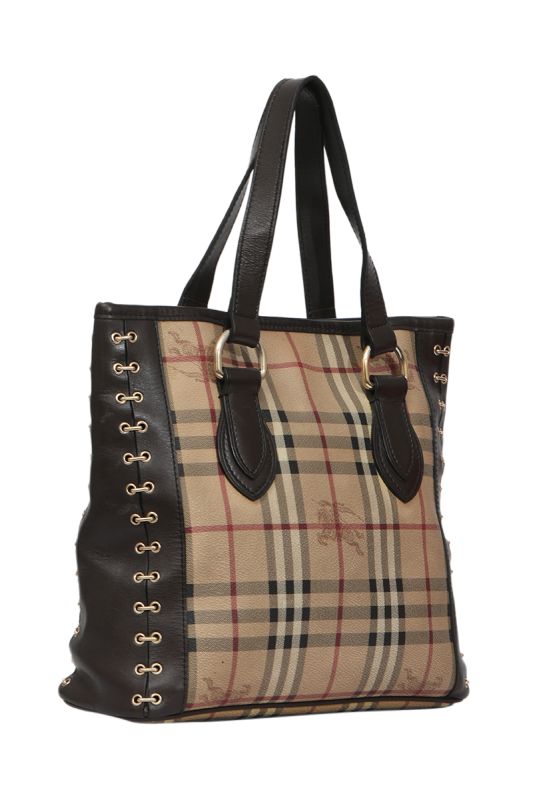 Burberry Nova Checks Coated Canvas & Leather Tote Bag RT167-10