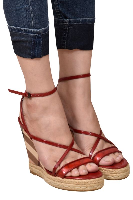 Burberry Nova Checks Espadrilles Wedges