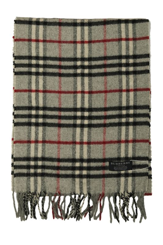 Burberry Nova Checks Grey Lambswool Scarf