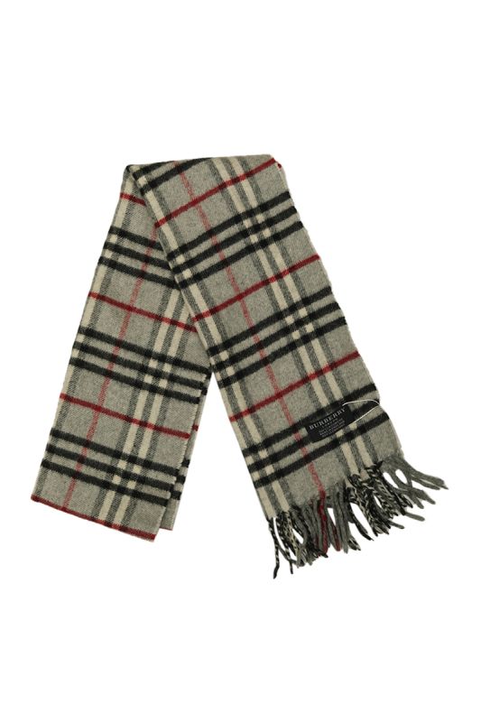 Burberry Nova Checks Grey Lambswool Scarf