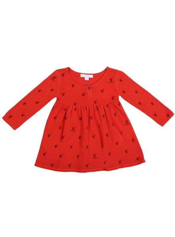 BURBERRY ORANGE BURBERRY BABY PRINT JERSEY DRESS