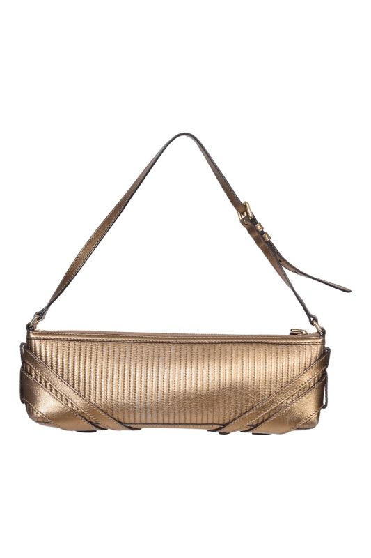 Burberry Parmoor Gold Q	uilted Crossbody Bag