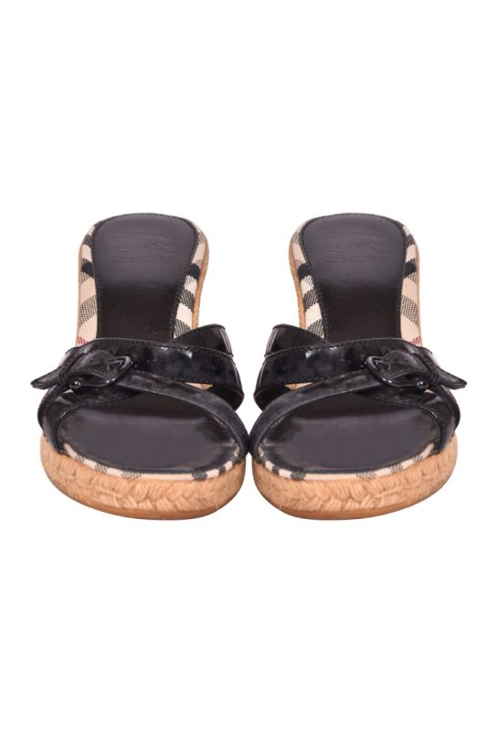 Burberry Patent Leather Nova Checks Wedges