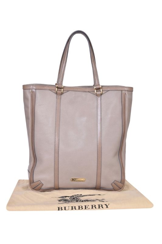 Burberry  PerforatedLeather Open Tote Bag