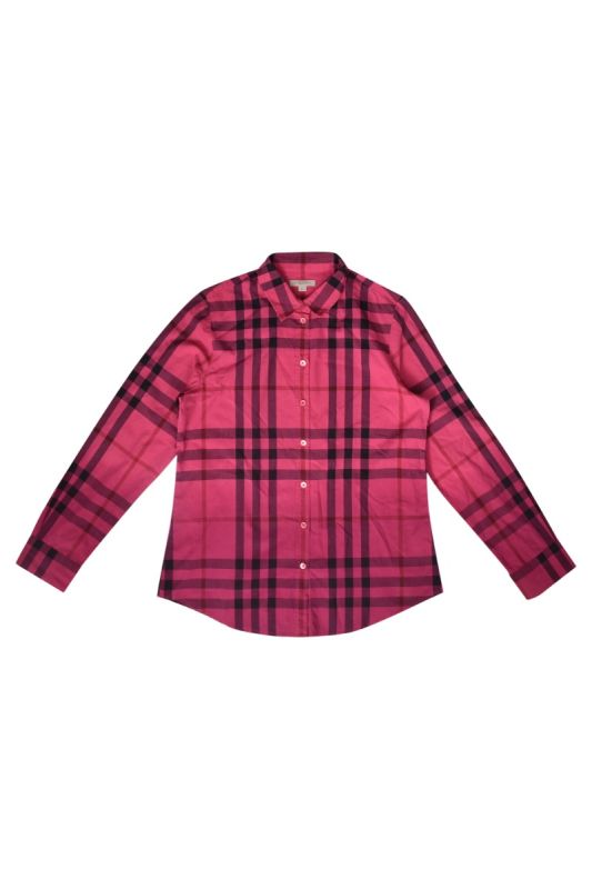 Burberry Pink Check Cotton Shirt