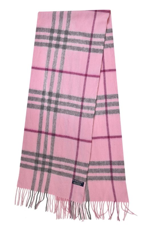 Burberry Pink/Grey Checkered Scarf