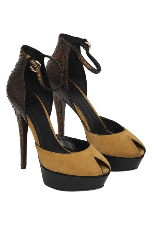 Burberry Prosums Suede and Python Heels