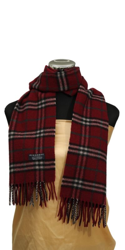 Burberry Red Check 100% Cashmere Muffler