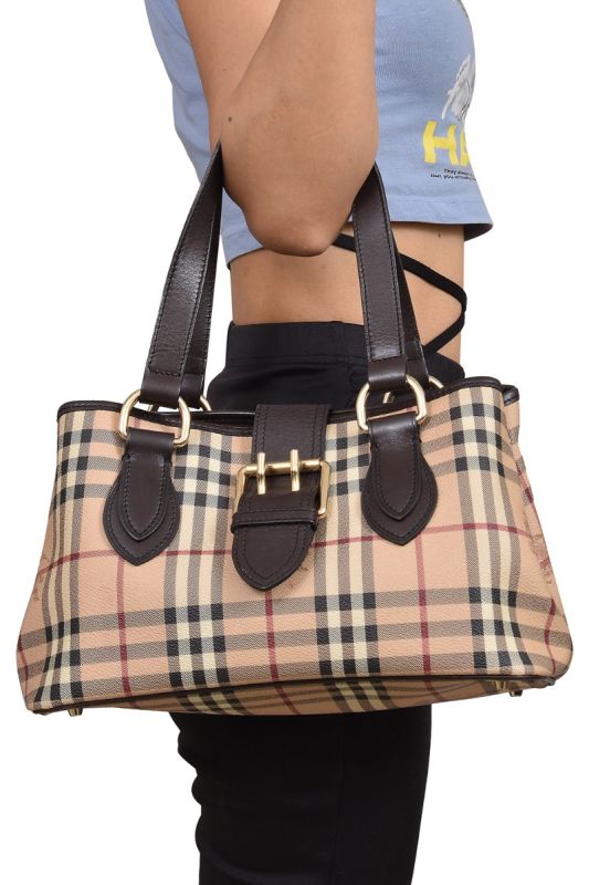 Burberry Vintage Haymarket Check Handbag