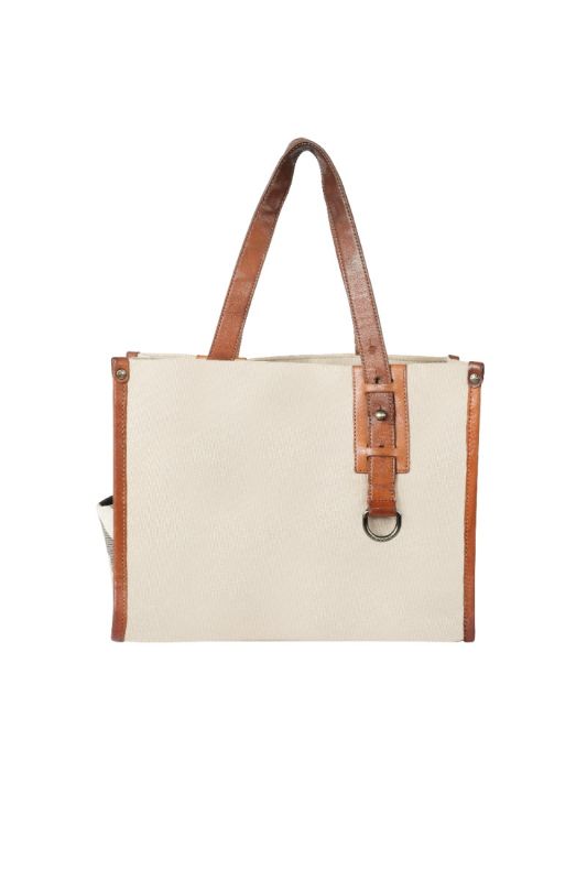 Burberry WhiteCanvas Tote Bag