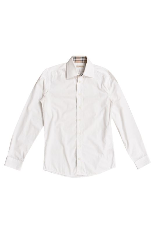 Burberry White Checkered Shirt