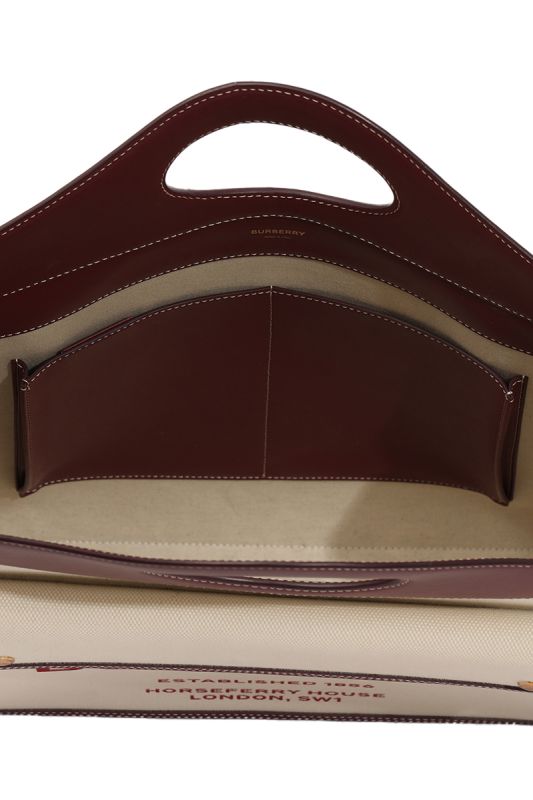 Burberry White/Brown Pocket Tote Bag