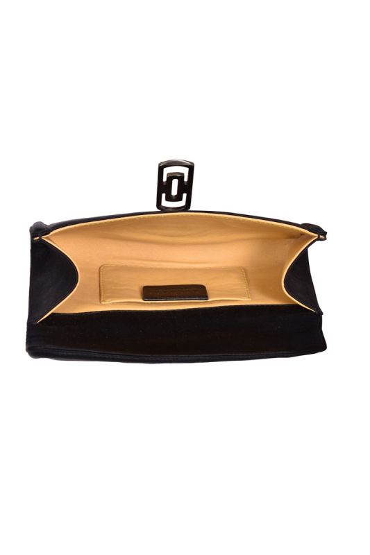 Bvlgari Gold Satin Leoni Flap Clutch