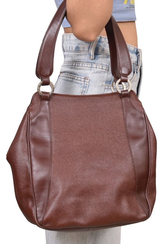 Bvlgari Brown Leather Shoulder Bag