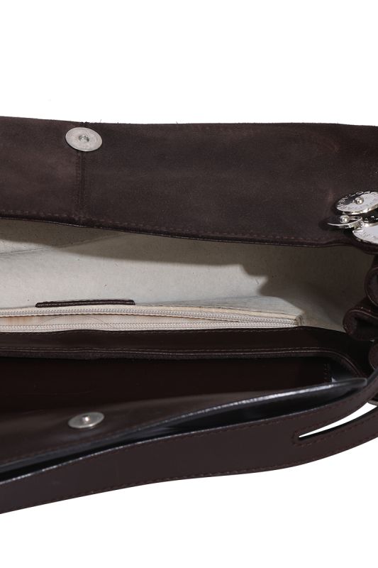 BVLGARI BROWN LEATHER SUEDE SHOULDER BAG