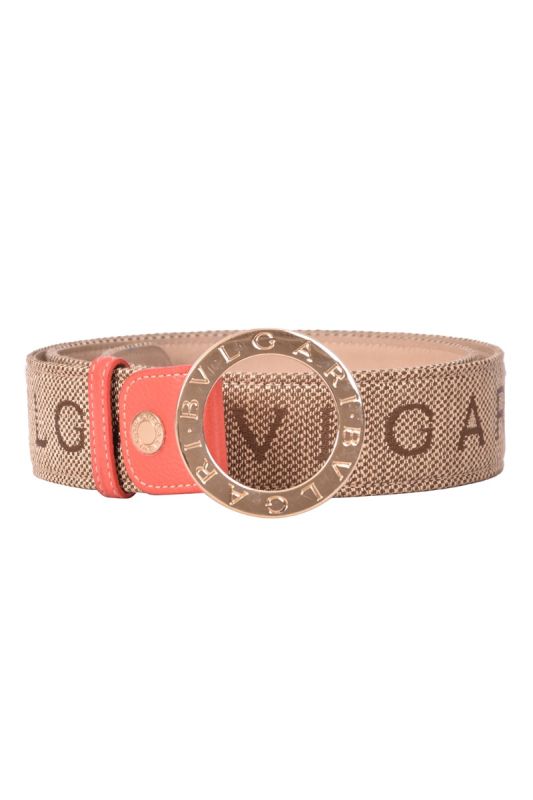 Bvlgari Brown Monogram Canvas Belt