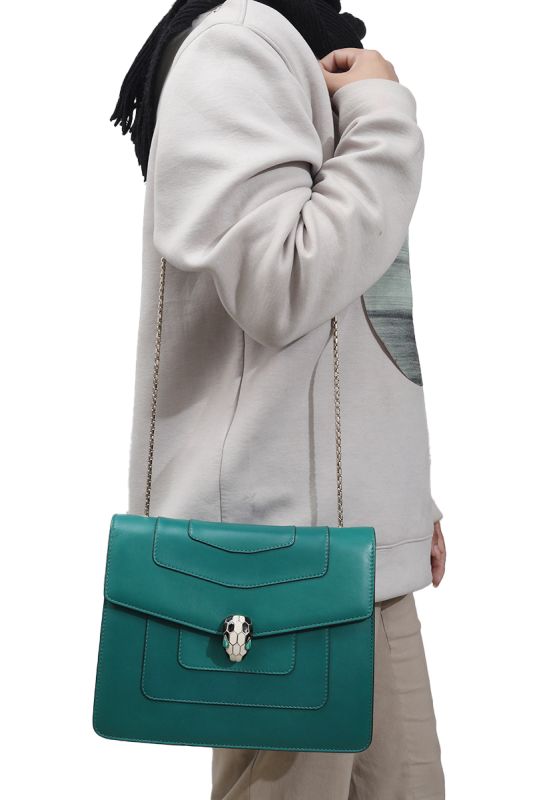Bvlgari Green Serpenti Forever Shoulder Bag