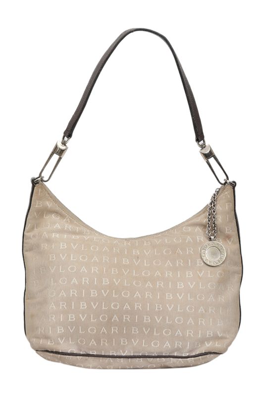 Bvlgari Logo Fabric Hobo Bag