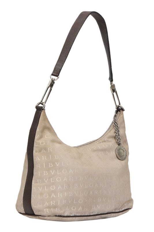 Bvlgari Logo Fabric Hobo Bag
